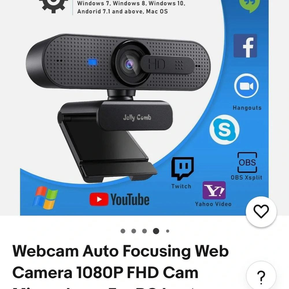 Black Webcam 1080P FHD Cam